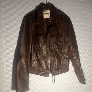 Brown faux leather jacket
